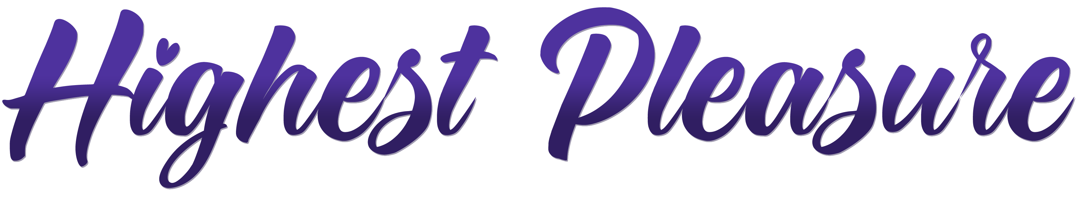 highest pleasure logo in a dark purple cursive font