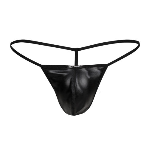 C4M G-String Black Leatherette Small