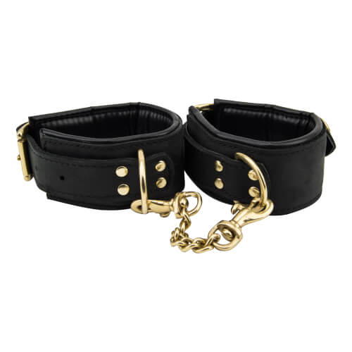 Bound Noir Nubuck Leather Slim Wrist Cuffs For Couples