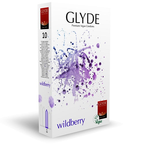 Glyde Ultra Wildberry Flavour Vegan Condoms 10 Pack