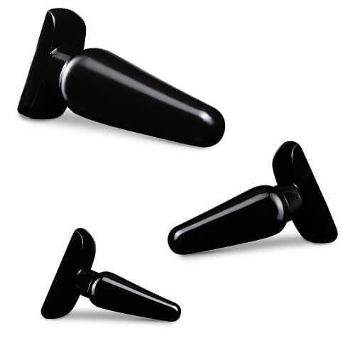 Anal Adventures Basic Plug Kit Pleasure Stimulator Masturbator Black